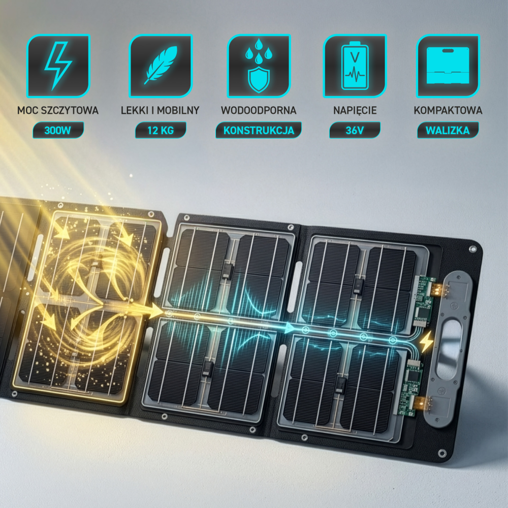 Składany panel solarny Barracuda BSP300
