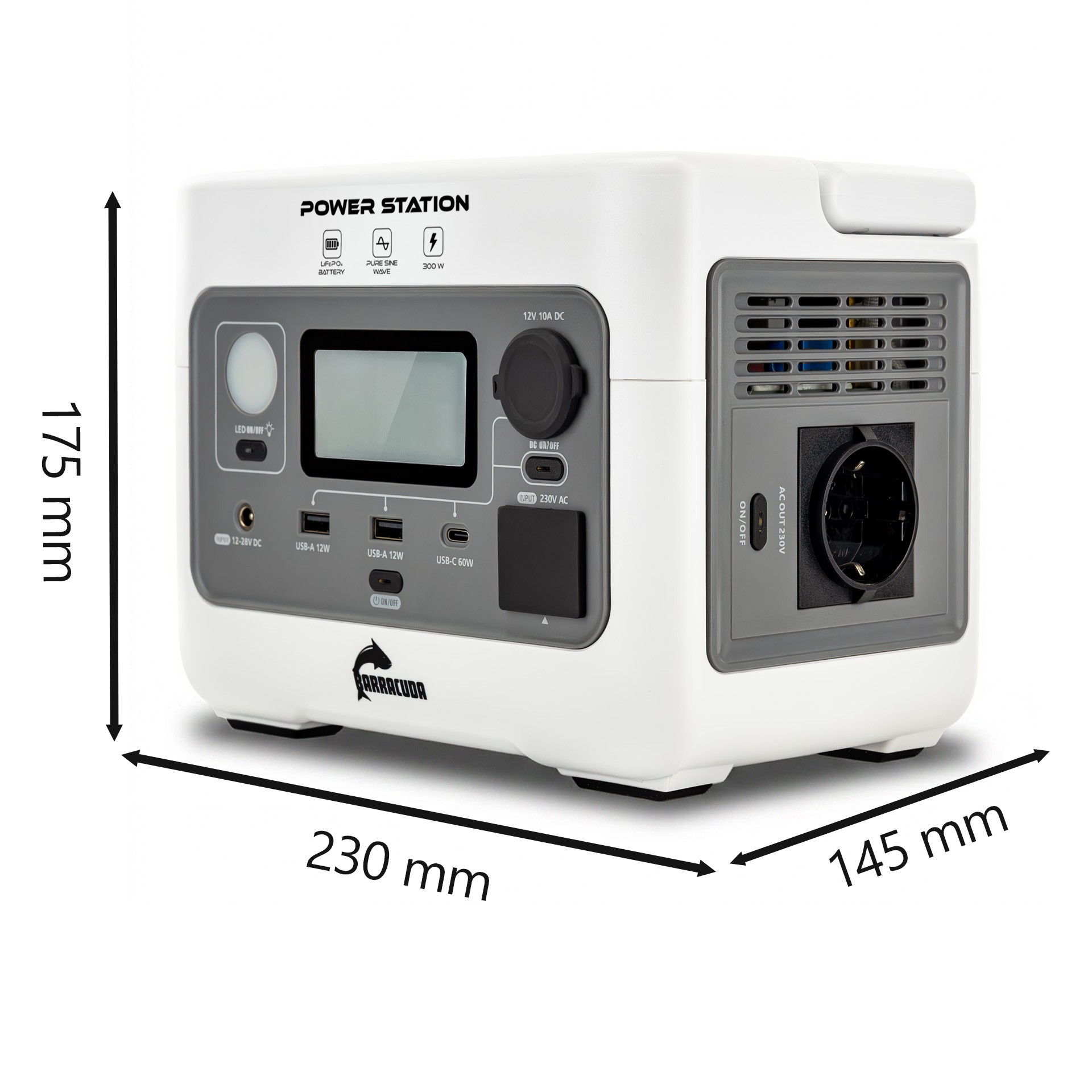 Toitejaam 300W/600W LiFEPO4 256Wh energiat salvestav varupatarei 230V USB AC/DC EPS