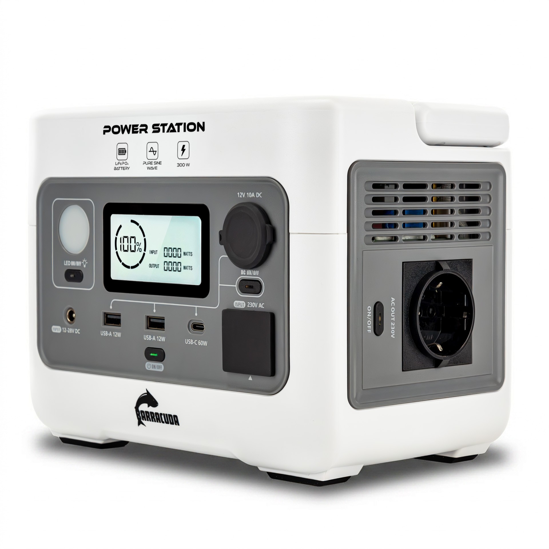Toitejaam 300W/600W LiFEPO4 256Wh energiat salvestav varupatarei 230V USB AC/DC EPS